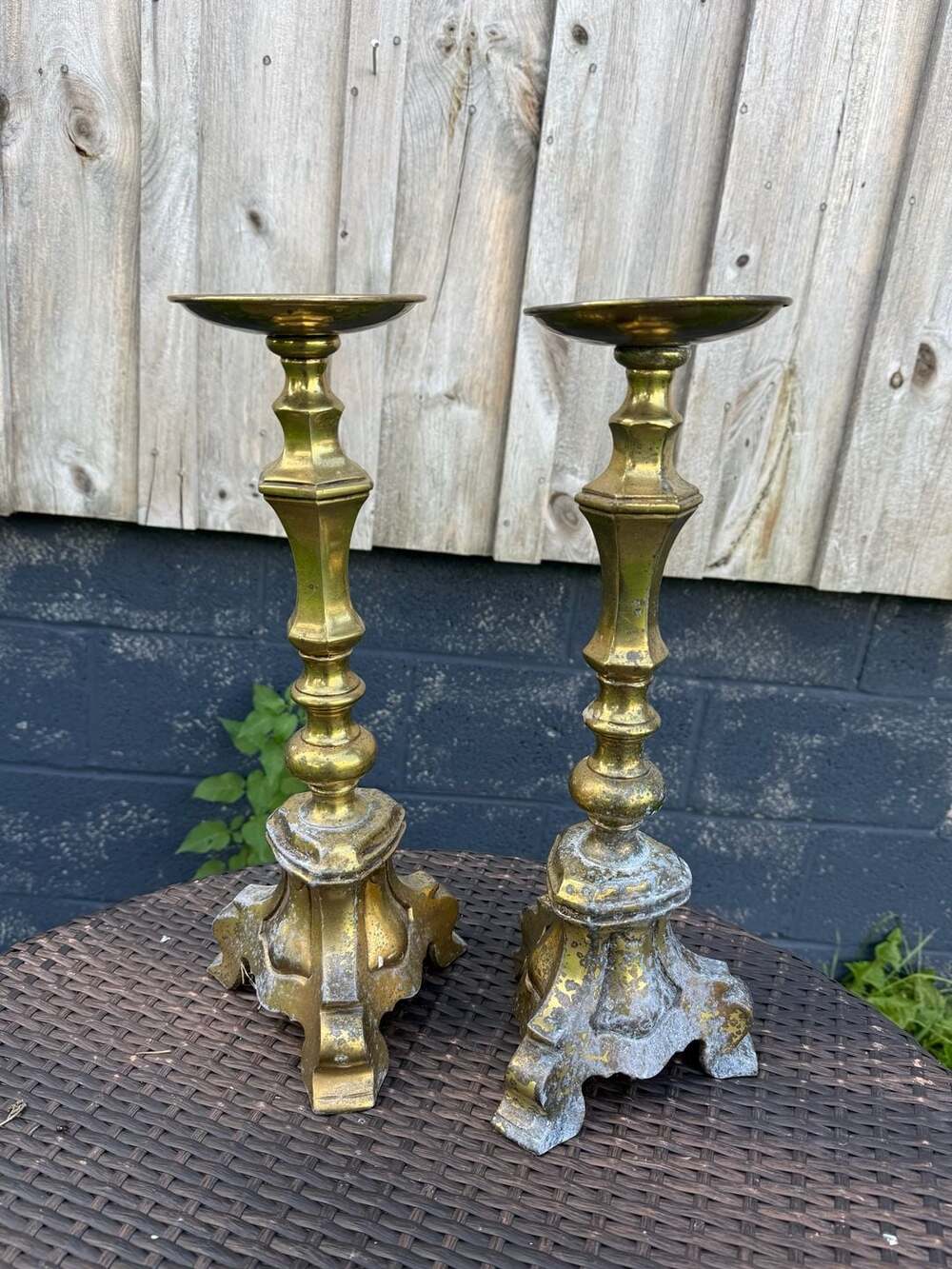 Falkenstein Vintage Brass Ornate Candlestick Pillar